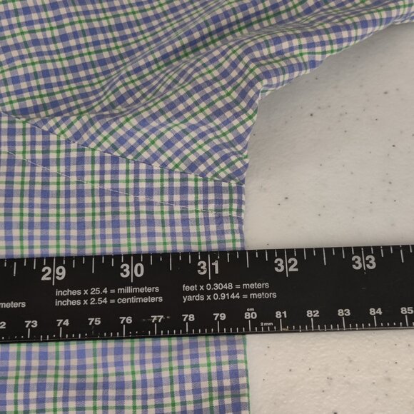 Ralph Lauren Shirt Mens 3XB Green Blue Check Classic Fit Short Sleeve Button - Picture 8 of 10